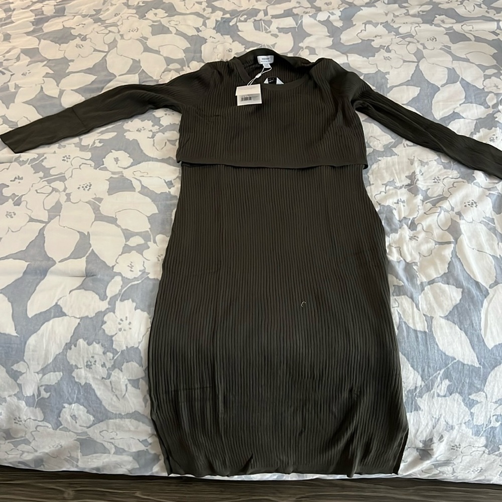 Seraphine Two-Piece Rib Maternity/Nursing Sweater & Midi Dress Set